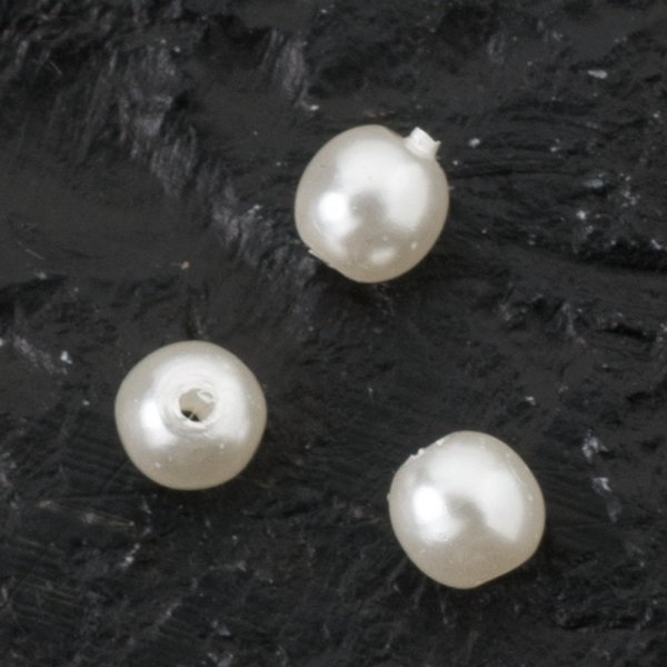 Perles de cire en verre 3 mm Blanc - 75 pcs