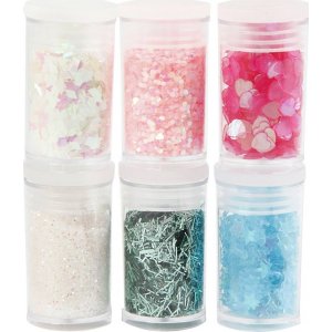Paillettes et paillettes - couleurs pastel - 6 x 5 g Paillettes et paillettes - couleurs pastel - 6 x 5 g