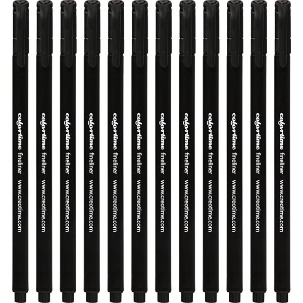 Marqueur Colortime Fineliner - noir - 12 pcs Marqueur Colortime Fineliner - noir - 12 pcs