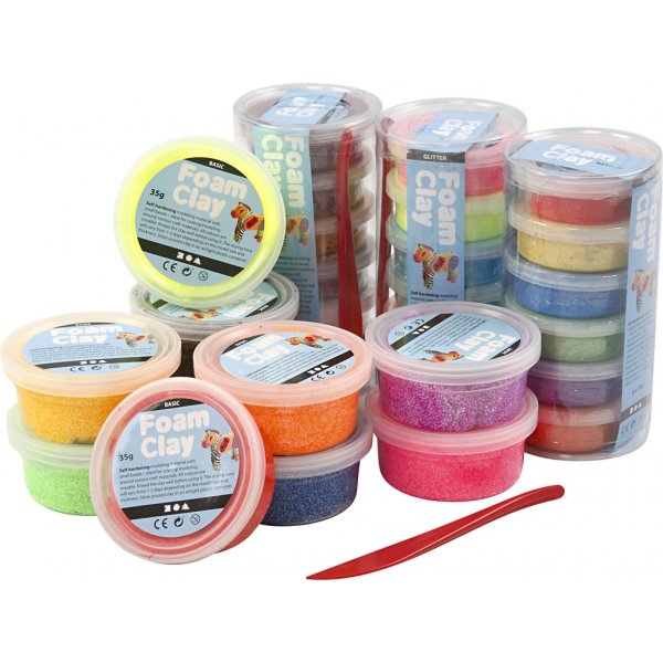 Foam Clay - couleurs mlanges - paillettes - 28 botes