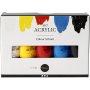 Pigment Art Acrylique - couleurs mlanges - couleurs de base - semi-brillant - 5 x 75 ml