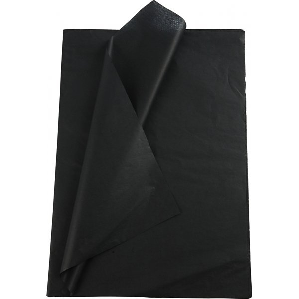 Papier de soie - noir - 50 x 70 cm - 14 g -25 feuilles