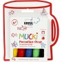 Mucki Marqueur pour verre et porcelaine - couleurs mlanges - 5 pcs