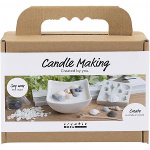 Kit de mini-bougie DIY pour la fabrication de bougies en coquillage, cire de soja grise et blanc cassé Kit de mini-bougie DIY pour la fabrication de bougies en coquillage, cire de soja grise et blanc cassé