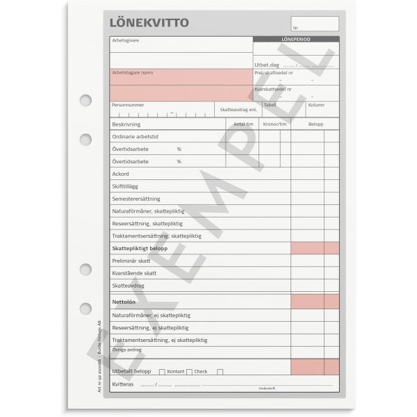 Reu de salaire - A5 avec 1 exemplaire