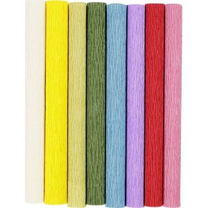 Papier crépon - couleurs standards - 8 feuilles Papier crépon - couleurs standards - 8 feuilles