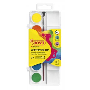 Set aquarelle - Jovi - Kit comprenant 6 gâteaux de couleurs 1 pinceau 1 étui plastique Set aquarelle - Jovi - Kit comprenant 6 gâteaux de couleurs 1 pinceau 1 étui plastique