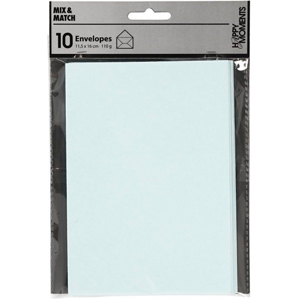 Enveloppe - bleu clair - 11,5 x 16 cm - 10 pcs Enveloppe - bleu clair - 11,5 x 16 cm - 10 pcs