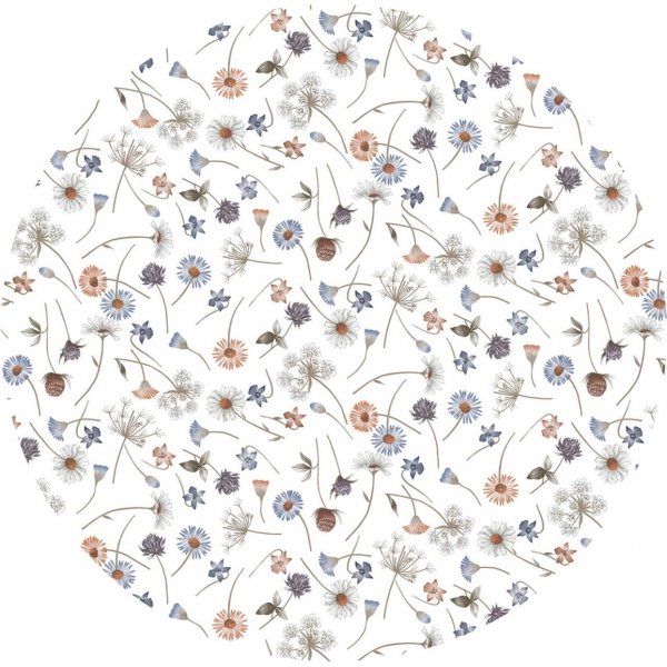 Bche PVC Ronde Petite Fleur - Bleu