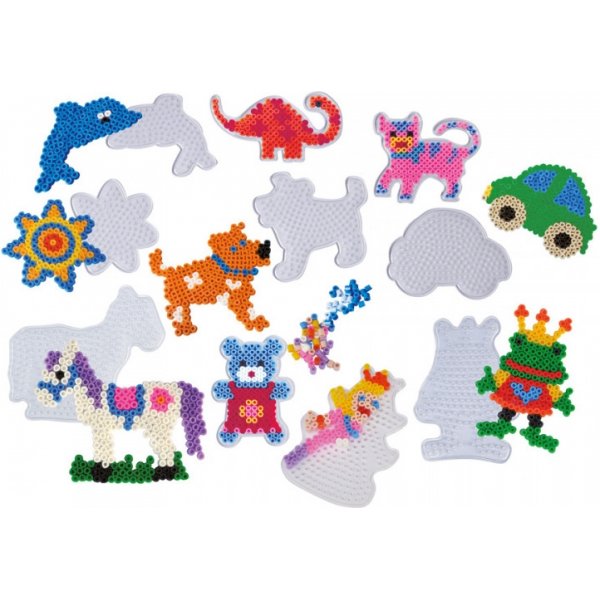 Assiettes en perles - mlange de figurines