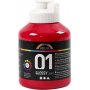 Peinture scolaire - Acrylique - rouge primaire - brillante - 500 ml