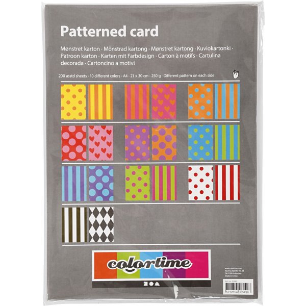 Carton  motifs - couleurs mlanges - A4 - 200 feuilles