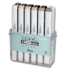Set de marqueurs Copic - 12 stylos - Tons gris chauds A4-WG Set de marqueurs Copic - 12 stylos - Tons gris chauds A4-WG