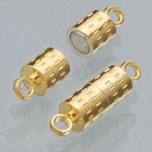Serrure magnétique 8 mm - 2 cylindres plaqué or Serrure magnétique 8 mm - 2 cylindres plaqué or