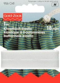Élastique boutonnière élastique tissé 18 mm blanc 1 m Élastique boutonnière élastique tissé 18 mm blanc 1 m