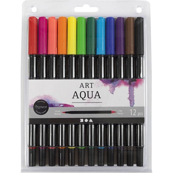 Marqueur aquarelle - couleurs standards - 12 pcs