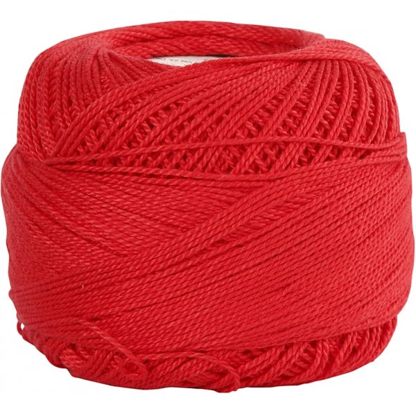 Fil de coton merceris - rouge - 20 g