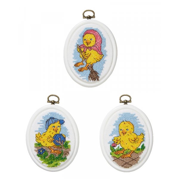 Kit de broderie Flexiboards - Poules mignonnes 3-pack