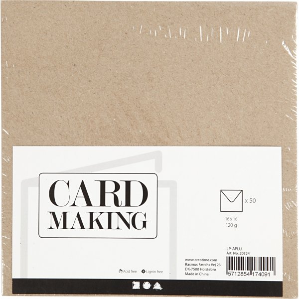 Enveloppe recyclée - naturel - 16 x 16 cm - 50 pcs Enveloppe recyclée - naturel - 16 x 16 cm - 50 pcs