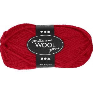 Fil de laine Melbourne - rouge - 50 g Fil de laine Melbourne - rouge - 50 g