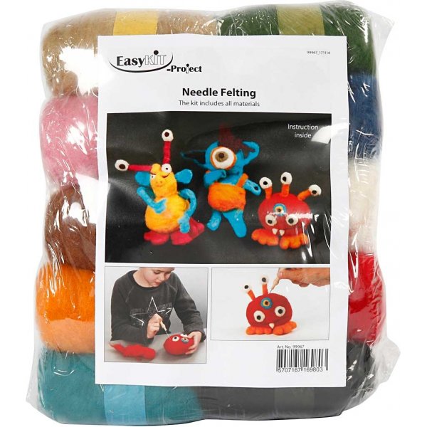 Feutrage à l'aiguille - set de démarrage - couleurs mélangées Feutrage à l'aiguille - set de démarrage - couleurs mélangées