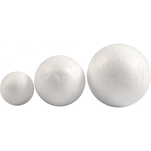 Boules en polystyrène - blanc - Ø20+30+40 mm - 12 pcs Boules en polystyrène - blanc - Ø20+30+40 mm - 12 pcs