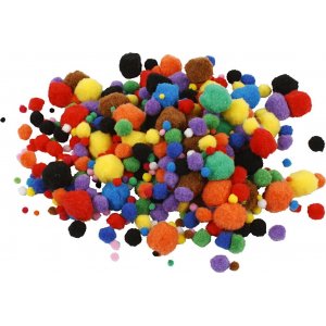 Pompons - couleurs mélangées - 42 g Pompons - couleurs mélangées - 42 g