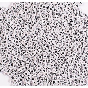 Perles en plastique Chiffres - 300 pcs Perles en plastique Chiffres - 300 pcs