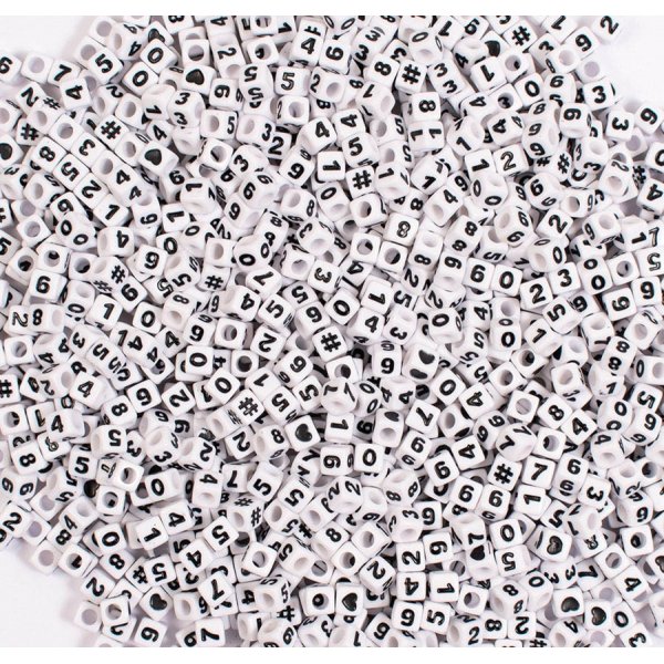 Perles en plastique Chiffres - 300 pcs