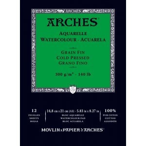 Bloc Aquarelle Collé Arches Pressées à Froid 300g Bloc Aquarelle Collé Arches Pressées à Froid 300g