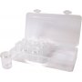 Bote de rangement 26 x 13 x 6 cm, 2 compartiments avec 9 pots ronds