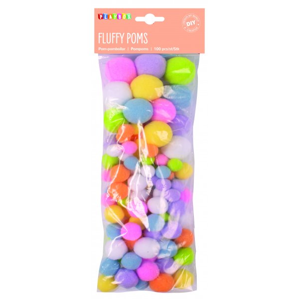 Pompon couleurs pastel 100 pcs