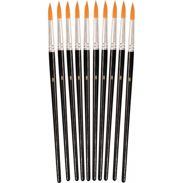 Pinceau synthtique rond no. 8  10 pices