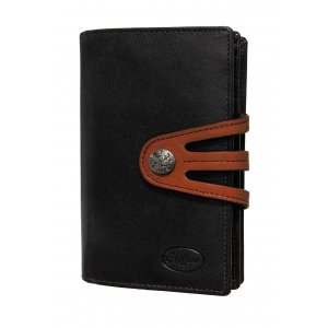 Portefeuille homme en cuir de vachette - Noir/Marron