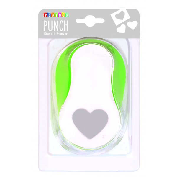 Coeur de Punch - 5 cm - Vert/blanc