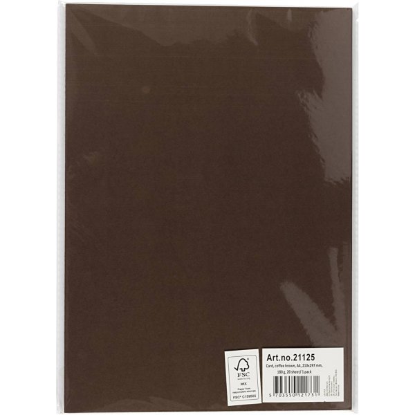 Carton color - marron fonc - A4 - 180 g - 20 feuilles