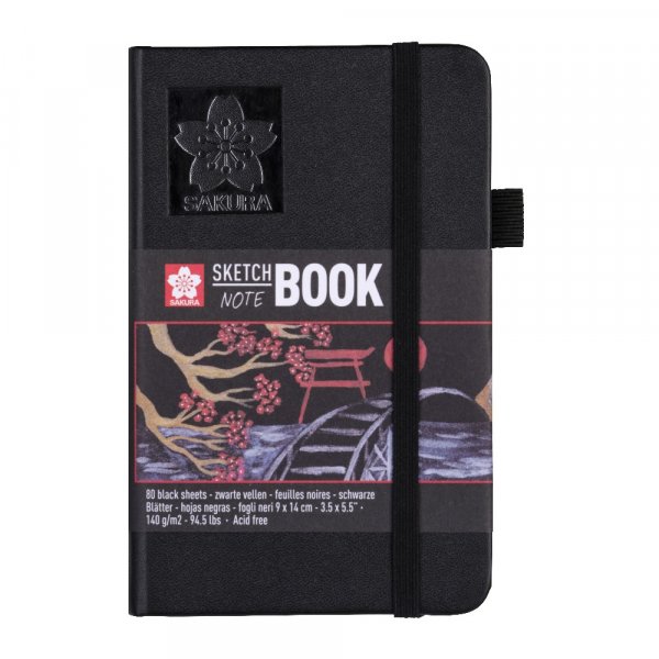 Carnet de croquis Sakura 140g 80 feuilles - Papier noir