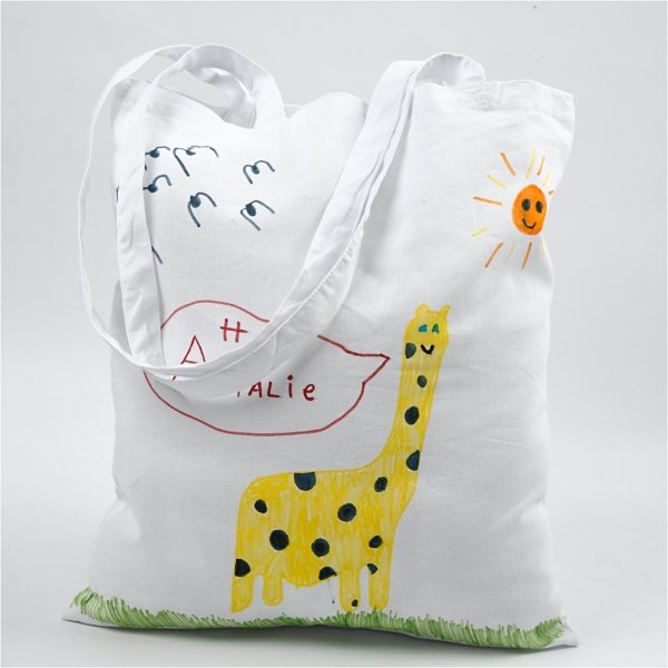 Sac textile - blanc avec anse longue - nature clair avec anse courte - 2 x 10 pcs Sac textile - blanc avec anse longue - nature clair avec anse courte - 2 x 10 pcs