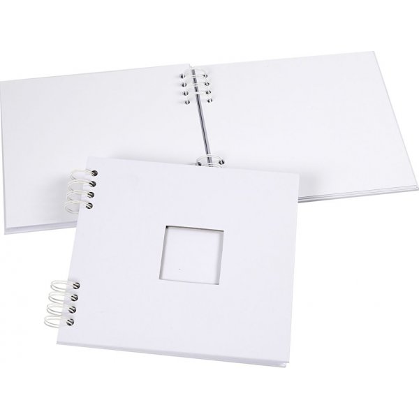 Scrapbook avec spirale - blanc - 20 x 20 cm