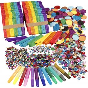 Paillettes et bâtons en bois - couleurs mélangées Paillettes et bâtons en bois - couleurs mélangées