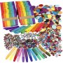 Paillettes et btons en bois - couleurs mlanges