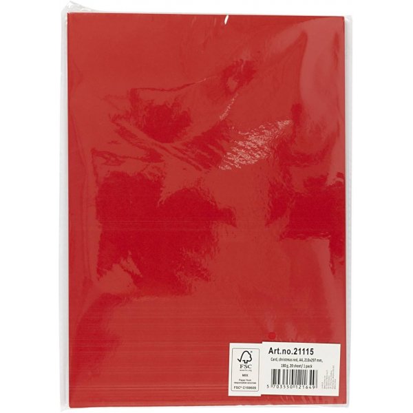Carton color - Nol rouge - A4 - 180 g - 20 feuilles
