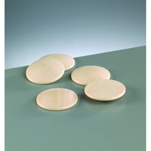 Forme bouton en bois 40 mm - paquet de 50 - rond blanchi, en forme de coupe Forme bouton en bois 40 mm - paquet de 50 - rond blanchi, en forme de coupe
