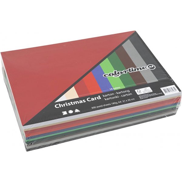 Carton de Nol - couleurs mlanges - A4 - 300 feuilles