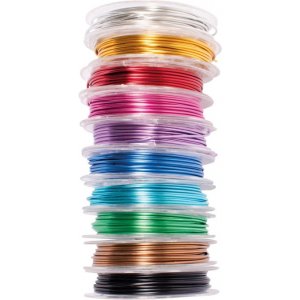 Fil d'aluminium, 10 couleurs, Ø 1 mm, 3 mx 10 Fil d'aluminium, 10 couleurs, Ø 1 mm, 3 mx 10