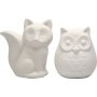 Animal salvateur - blanc - hibou et renard - 2 pcs