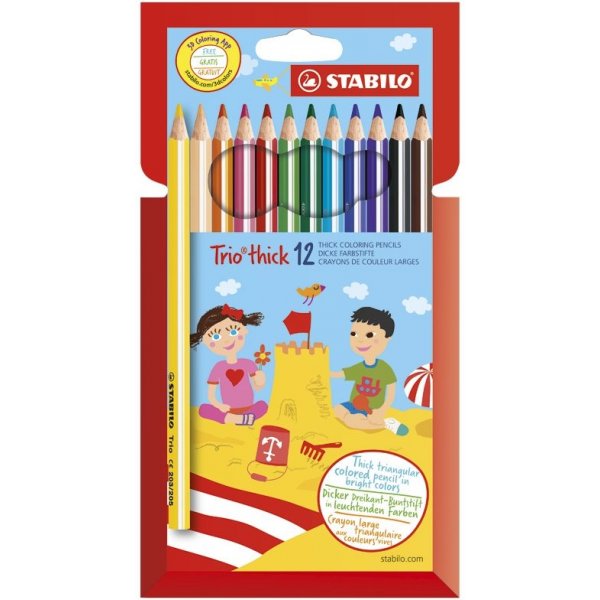 Crayons de couleur Trio pais - paquet de 12