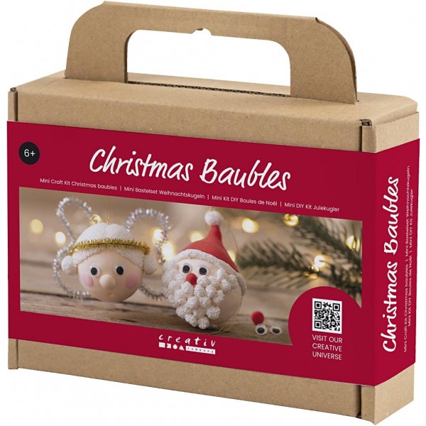 Mini Kit DIY Boules de sapin de Noël - Père Noël et ange Mini Kit DIY Boules de sapin de Noël - Père Noël et ange