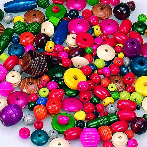 Mlange de perles en bois