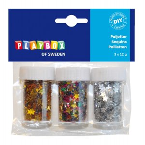 Paillettes 3x12 g étoiles Paillettes 3x12 g étoiles